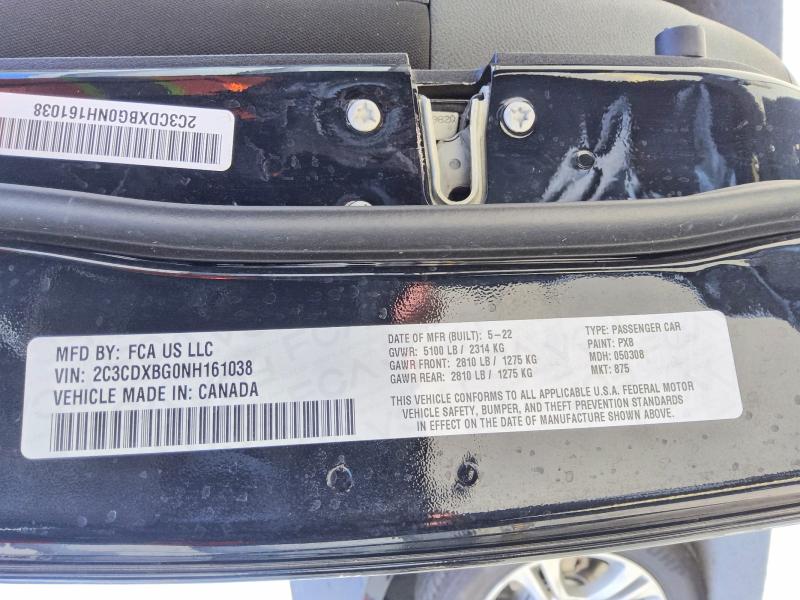2022 Dodge Charger მანქანა იყიდება აუქციონზე, vin: 2C3CDXBG0NH161038, აუქციონის ნომერი: 62639316