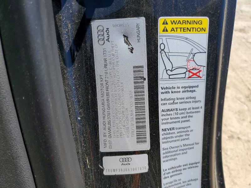 Продажа на аукционе авто 2008 Audi Tt, vin: TRUMF38J881001830, номер лота: 63410276