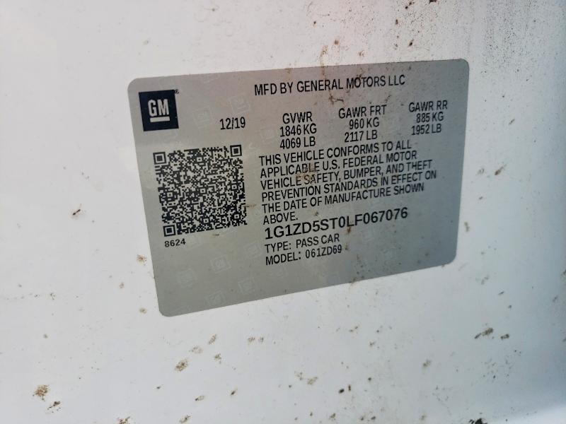 Продажа на аукционе авто 2020 Chevrolet Malibu, vin: 1G1ZD5ST0LF067076, номер лота: 62797156