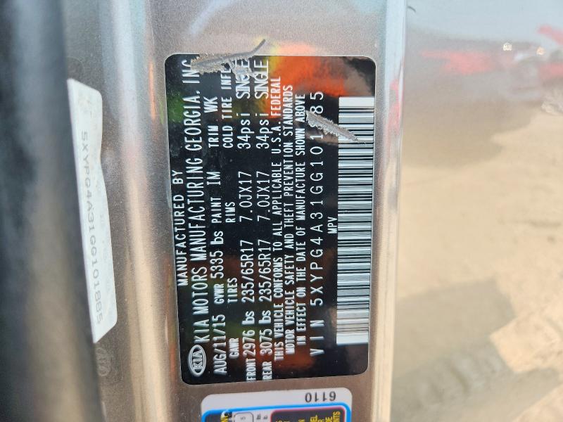 Aukcja sprzedaży 2016 Kia Sorento, vin: 5XYPG4A31GG101885, numer aukcji: 61441716