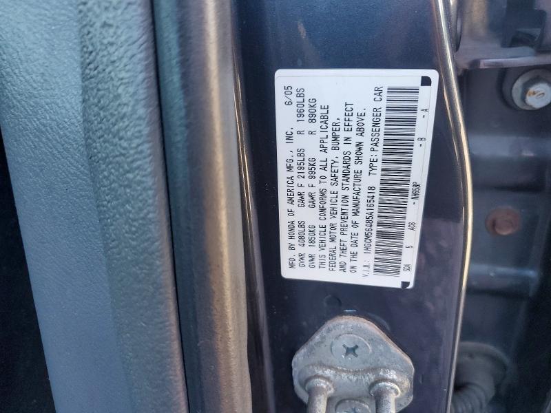 59948076 :رقم المزاد ، 1HGCM56485A165418 vin ، 2005 Honda Accord مزاد بيع