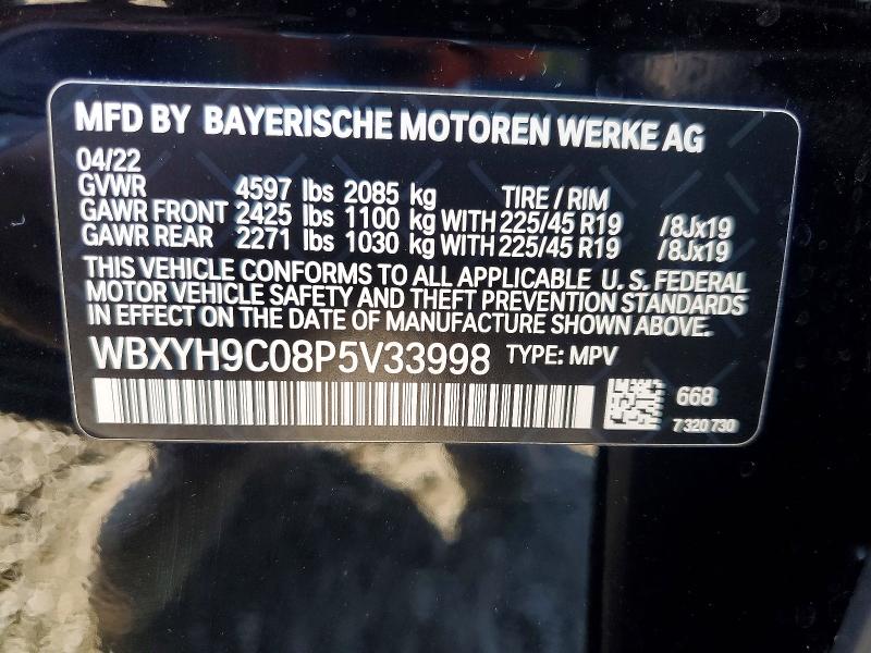 61981926 :رقم المزاد ، WBXYH9C08P5V33998 vin ، 2023 Bmw X2 مزاد بيع