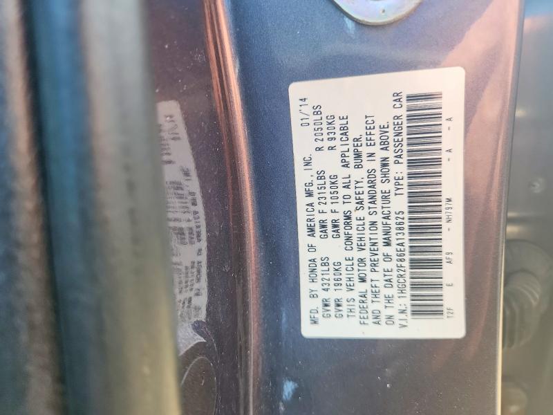 61182316 :رقم المزاد ، 1HGCR2F86EA138625 vin ، 2014 Honda Accord مزاد بيع