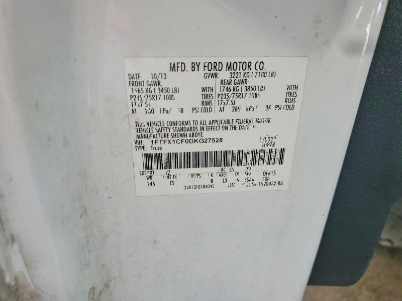 62102346 :رقم المزاد ، 1FTFX1CF0DKG27528 vin ، 2013 Ford F150 مزاد بيع