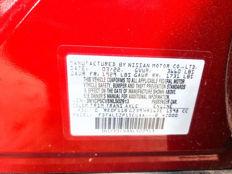 Aukcja sprzedaży 2022 Nissan Kicks, vin: 3N1CP5CV8NL502913, numer aukcji: 61796326