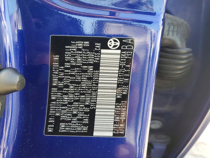 63160056 :رقم المزاد ، 5YFBURHE1EP128066 vin ، 2014 Toyota Corolla مزاد بيع