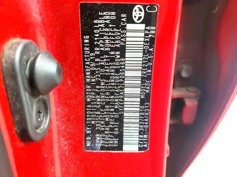 Aukcja sprzedaży 2020 Toyota Corolla, vin: 5YFEPRAE7LP065468, numer aukcji: 59698316