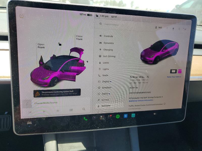 Продажа на аукционе авто 2021 Tesla Model 3, vin: 5YJ3E1EB3MF872405, номер лота: 62768906