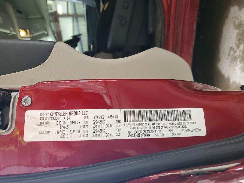 63060276 :رقم المزاد ، 2C4RDGCG5ER366143 vin ، 2014 Dodge Grand Caravan مزاد بيع