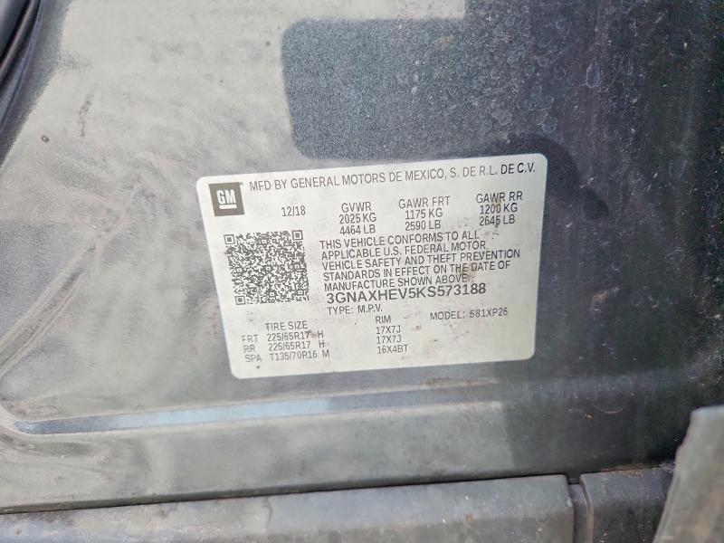 Aukcja sprzedaży 2019 Chevrolet Equinox, vin: 3GNAXHEV5KS573188, numer aukcji: 62846166