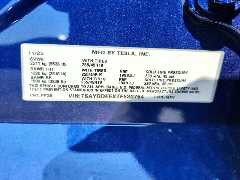 Aukcja sprzedaży 2026 Tesla Model Y, vin: 7SAYGDEEXTF530754, numer aukcji: 61968096