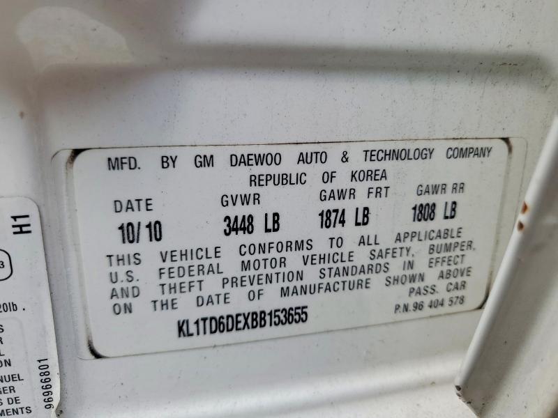 Продажа на аукционе авто 2011 Chevrolet Aveo, vin: KL1TD6DEXBB153655, номер лота: 61171716