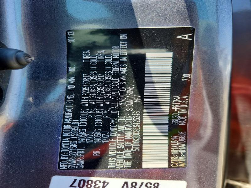 Aukcja sprzedaży 2014 Toyota Sienna, vin: 5TDYK3DC8ES425246, numer aukcji: 60483326