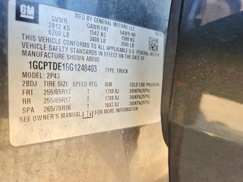 2016 Chevrolet Colorado მანქანა იყიდება აუქციონზე, vin: 1GCPTDE16G1248403, აუქციონის ნომერი: 61546466
