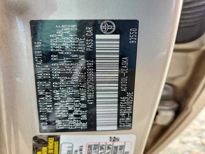 Продажа на аукционе авто 2005 Toyota Camry, vin: 4T1BE32K75U968182, номер лота: 62229496