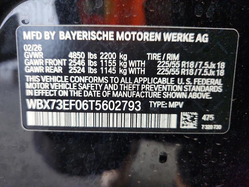 60828736 :رقم المزاد ، WBX73EF06T5602793 vin ، 2026 Bmw X1 مزاد بيع