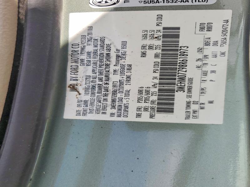 Продажа на аукционе авто 2008 Mercury Milan, vin: 3MEHM07Z98R618973, номер лота: 61043176