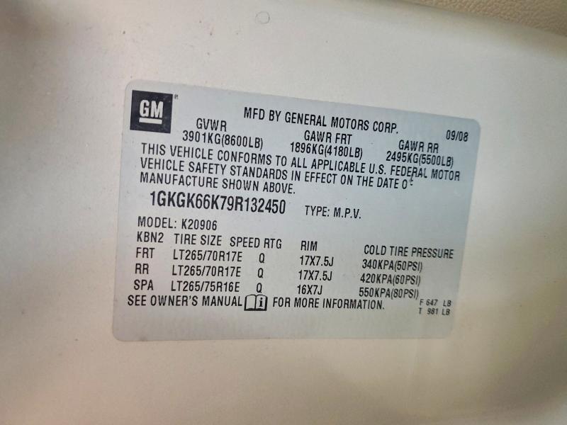 63214706 :رقم المزاد ، 1GKGK66K79R132450 vin ، 2009 Gmc Yukon Xl مزاد بيع