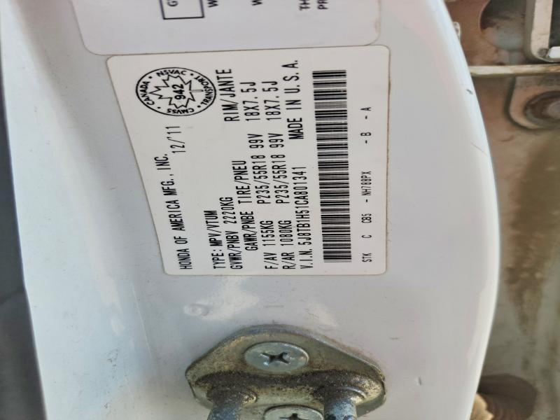 61796816 :رقم المزاد ، 5J8TB1H51CA801341 vin ، 2012 Acura Rdx مزاد بيع