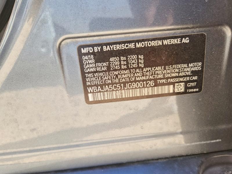 Aukcja sprzedaży 2018 Bmw 530, vin: WBAJA5C51JG900126, numer aukcji: 60310756