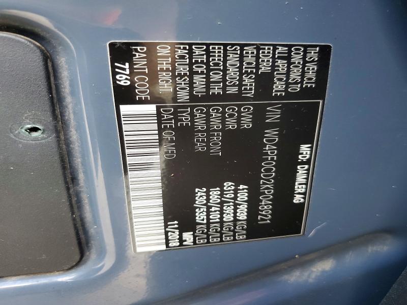 Aukcja sprzedaży 2019 Mercedes-benz Sprinter, vin: WD4PF0CD2KP048921, numer aukcji: 59834796
