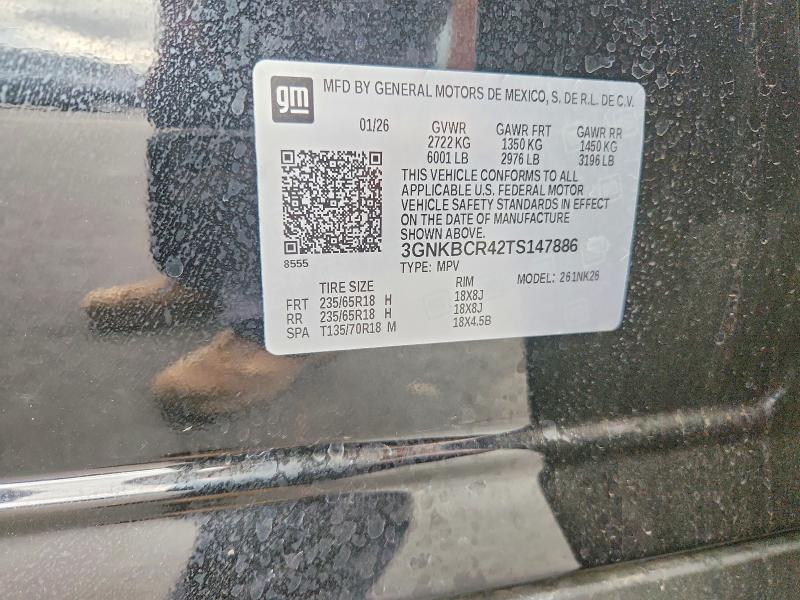 Aukcja sprzedaży 2026 Chevrolet Blazer, vin: 3GNKBCR42TS147886, numer aukcji: 62714846
