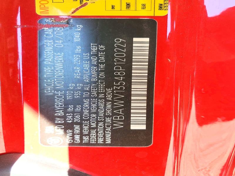 60818446 :رقم المزاد ، WBAWV13548P120229 vin ، 2008 Bmw 328 مزاد بيع
