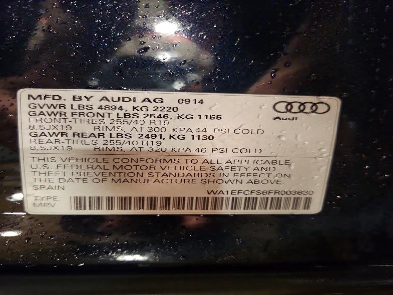 61288716 :رقم المزاد ، WA1EFCFS6FR003630 vin ، 2015 Audi Q3 مزاد بيع