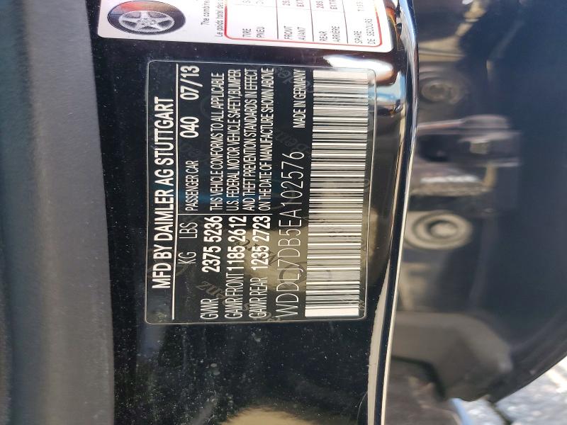 61998456 :رقم المزاد ، WDDLJ7DB5EA102576 vin ، 2014 Mercedes-benz Cls مزاد بيع