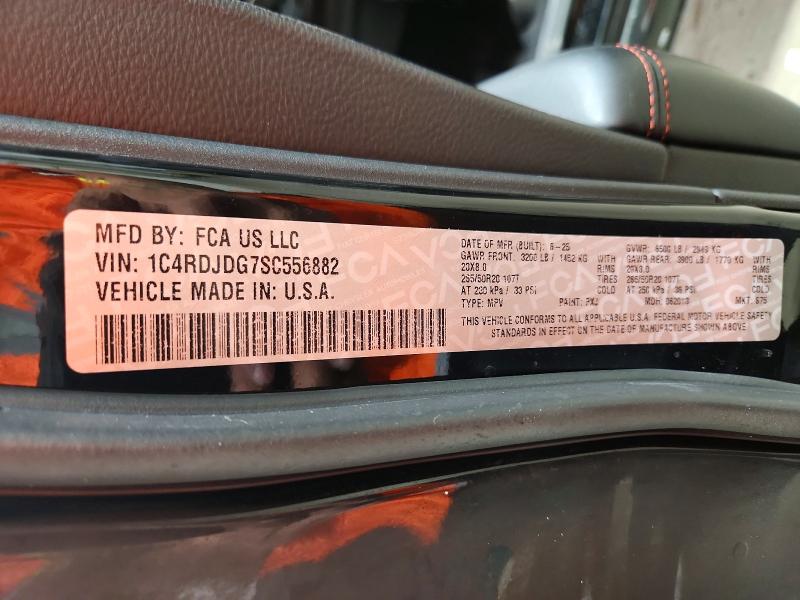 Aukcja sprzedaży 2025 Dodge Durango, vin: 1C4RDJDG7SC556882, numer aukcji: 62386926