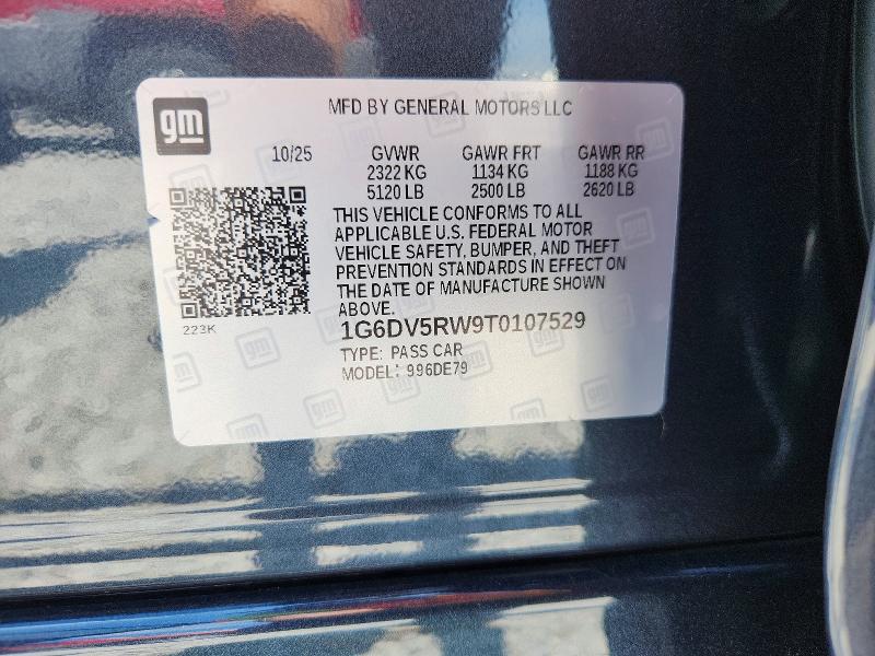 60681526 :رقم المزاد ، 1G6DV5RW9T0107529 vin ، 2026 Cadillac Ct5-v مزاد بيع