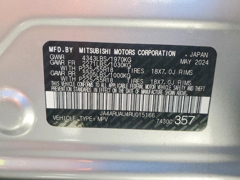 60504506 :رقم المزاد ، JA4ARUAU4RU015166 vin ، 2024 Mitsubishi Outlander Sport مزاد بيع