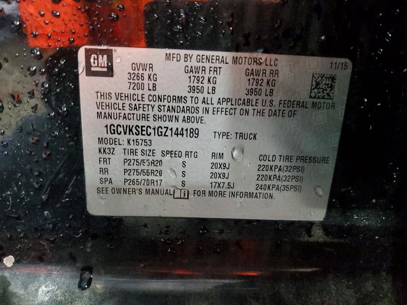 2016 Chevrolet Silverado მანქანა იყიდება აუქციონზე, vin: 1GCVKSEC1GZ144189, აუქციონის ნომერი: 61128206
