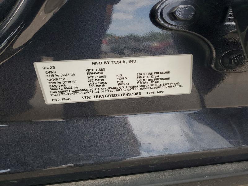 Aukcja sprzedaży 2026 Tesla Model Y, vin: 7SAYGDEDXTF437983, numer aukcji: 62134606
