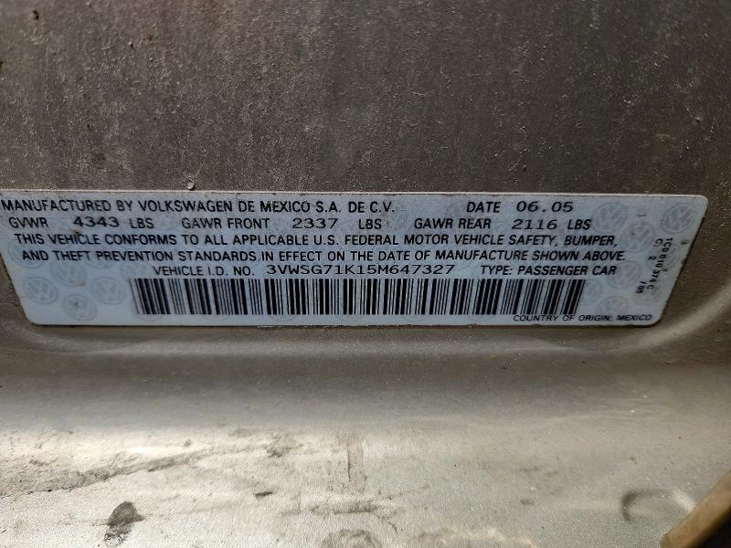 Aukcja sprzedaży 2005 Volkswagen New Jetta, vin: 3VWSG71K15M647327, numer aukcji: 62203706