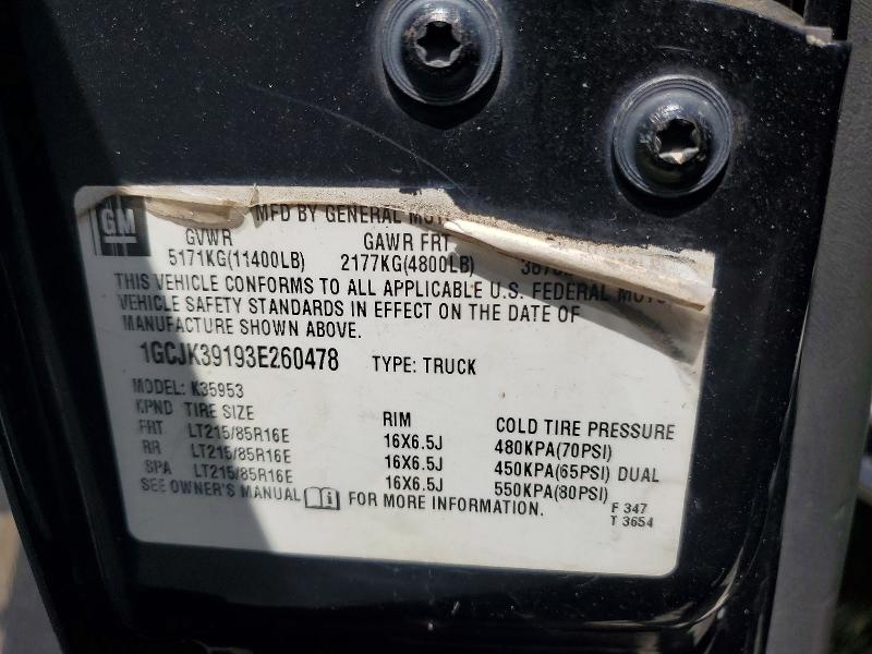 61183826 :رقم المزاد ، 1GCJK39193E260478 vin ، 2003 Chevrolet Silverado مزاد بيع