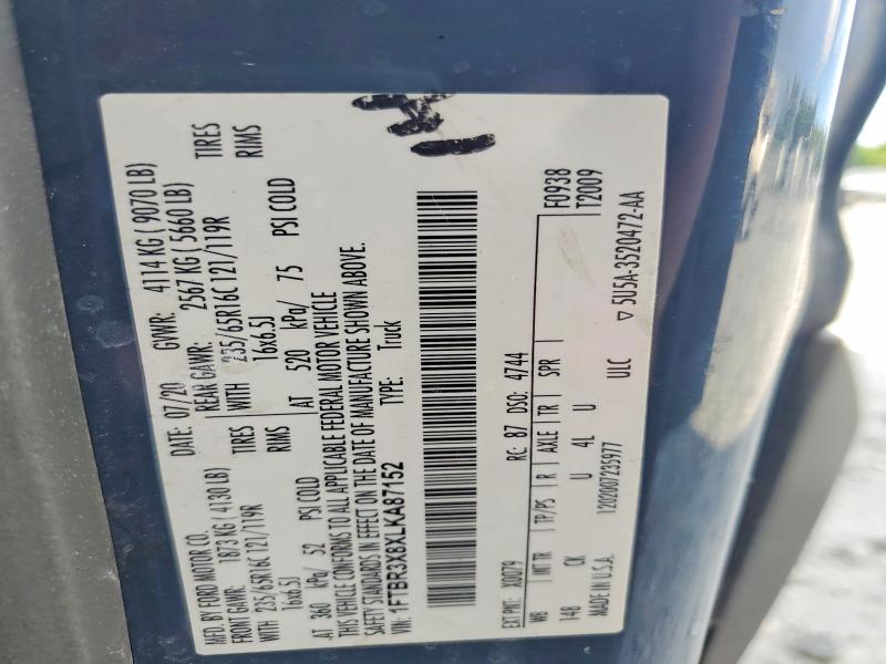 Продаж на аукціоні авто 2020 Ford Transit, vin: 1FTBR3X8XLKA87152, номер лоту: 60826056