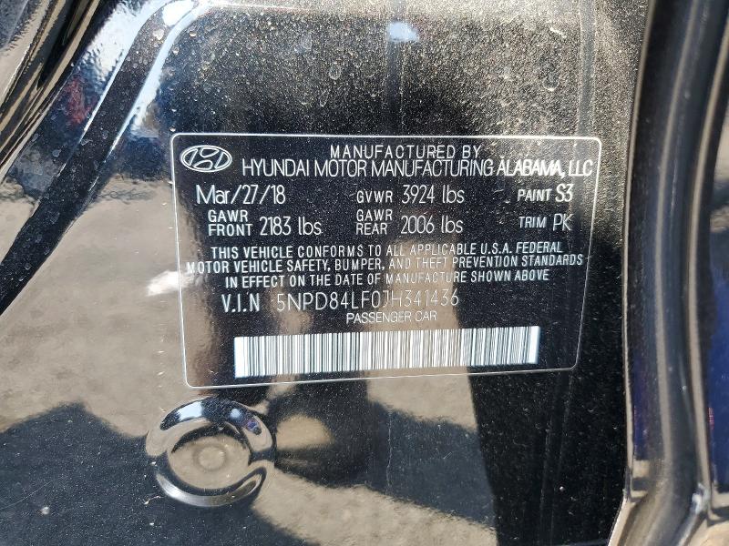 Продажа на аукционе авто 2018 Hyundai Elantra, vin: 5NPD84LF0JH341436, номер лота: 58285636