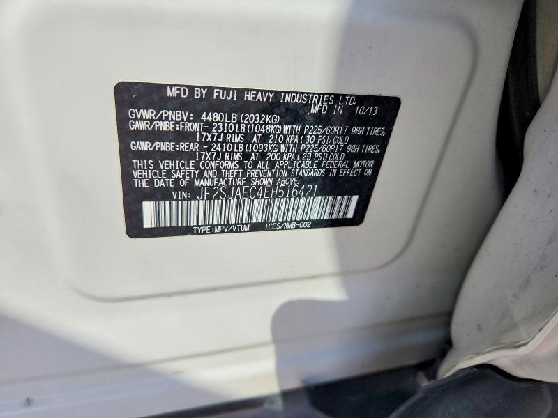 Продаж на аукціоні авто 2014 Subaru Forester, vin: JF2SJAEC4EH516421, номер лоту: 62323356