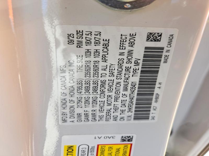 Aukcja sprzedaży 2026 Honda Cr-v, vin: 2HKRS4H40TH435401, numer aukcji: 63493416
