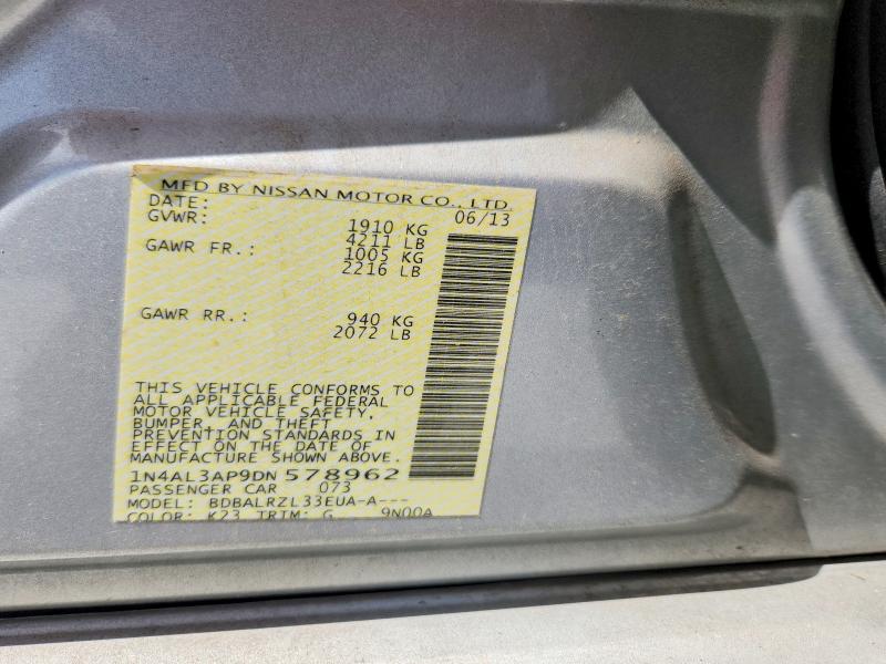62161896 :رقم المزاد ، 1N4AL3AP9DN578962 vin ، 2013 Nissan Altima مزاد بيع