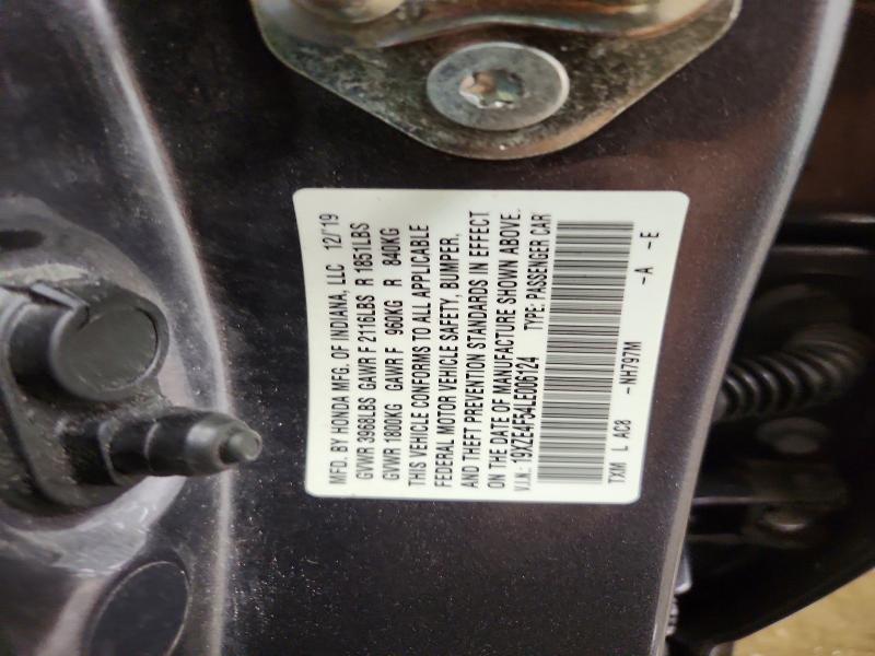 Auction sale of the 2020 Honda Insight, vin: 19XZE4F54LE006124, lot number: 60799606