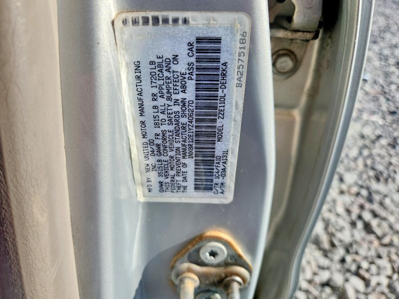 Aukcja sprzedaży 2000 Toyota Corolla, vin: 1NXBR12E1YZ406270, numer aukcji: 61080316