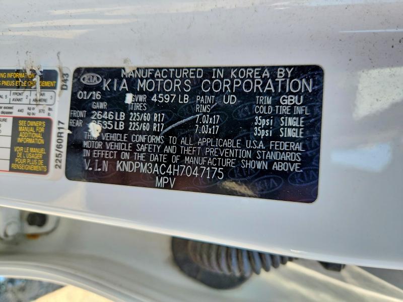 Aukcja sprzedaży 2017 Kia Sportage, vin: KNDPM3AC4H7047175, numer aukcji: 60771986