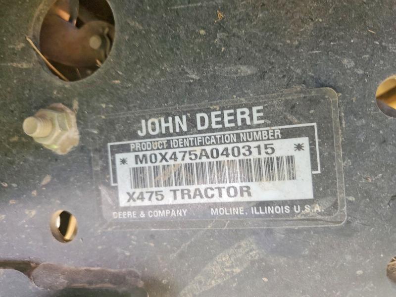 Продаж на аукціоні авто 2010 John Deer Industrial Equipment, vin: M0X475A040315, номер лоту: 62954926