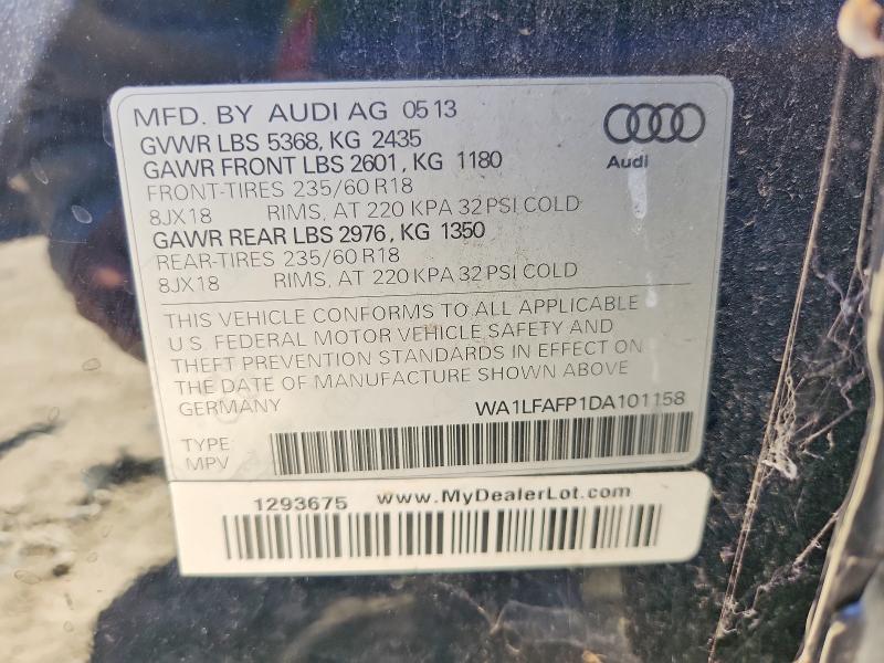 Продажа на аукционе авто 2013 Audi Q5, vin: WA1LFAFP1DA101158, номер лота: 61089936
