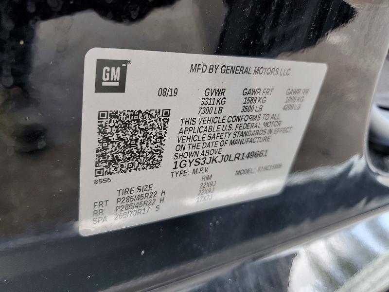 Aukcja sprzedaży 2020 Cadillac Escalade, vin: 1GYS3JKJ0LR149661, numer aukcji: 59589826