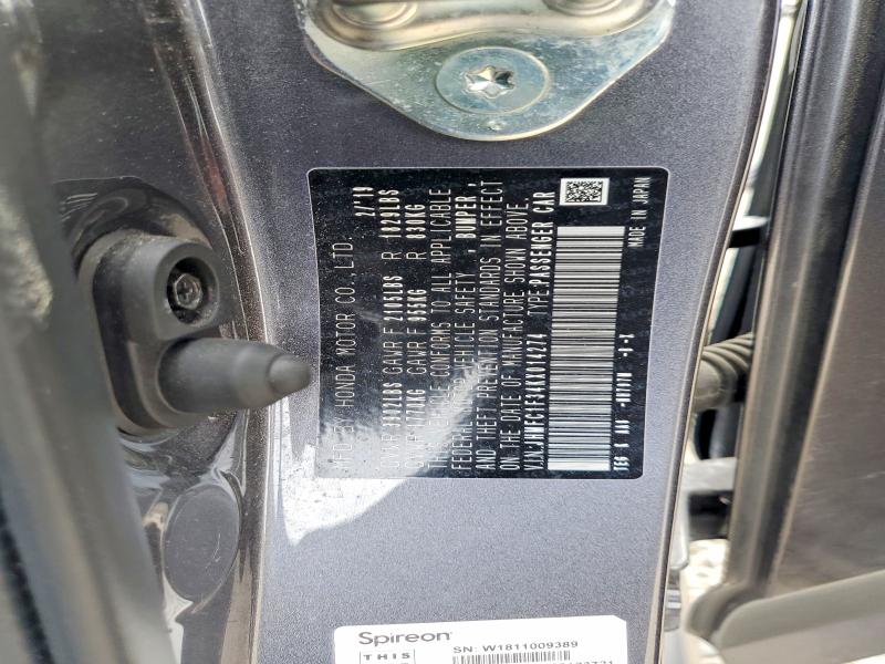 2019 Honda Civic მანქანა იყიდება აუქციონზე, vin: JHMFC1F34KX014274, აუქციონის ნომერი: 59690666