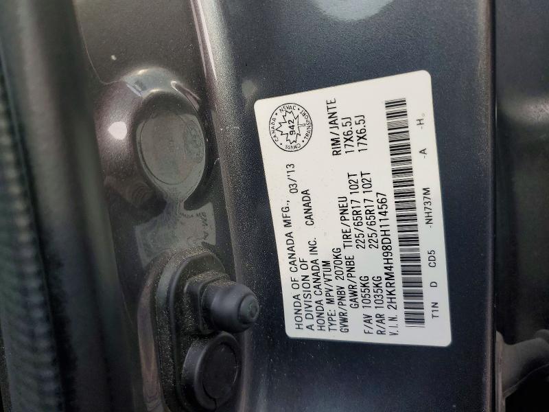 Продаж на аукціоні авто 2013 Honda Cr-v, vin: 2HKRM4H98DH114567, номер лоту: 62671746