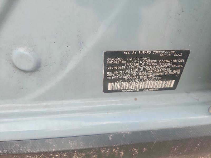 2019 Subaru Crosstrek მანქანა იყიდება აუქციონზე, vin: JF2GTAEC1K8295775, აუქციონის ნომერი: 62923876